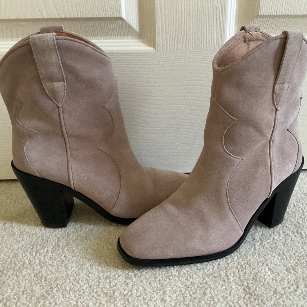 Jeffrey Campbell Jument Western Bootie Pink Suede